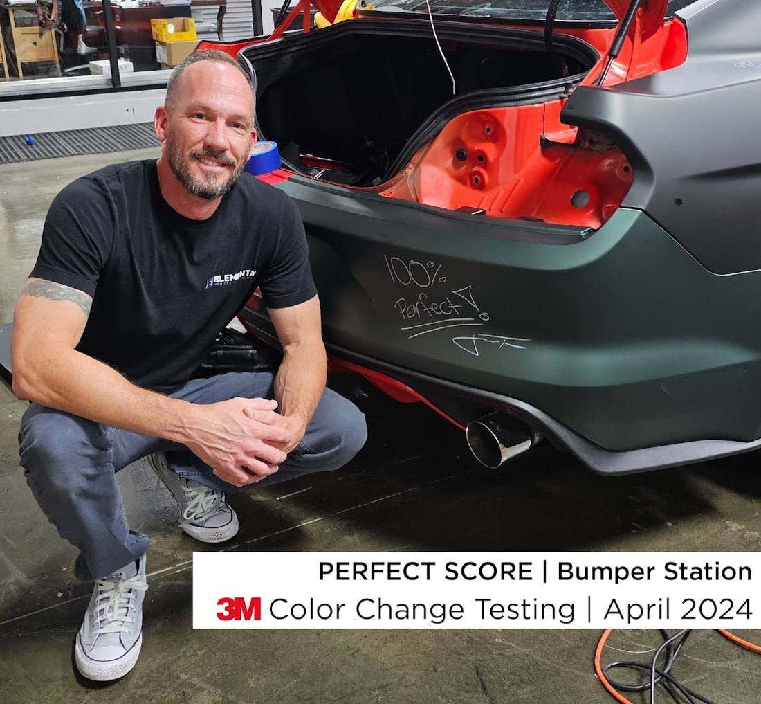 Jason at a 3M Color-Change testing event — 100% perfect score